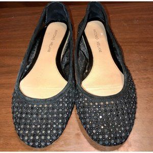 Antonio Melani Flats Size 7.5 Black Sparkle Slip On
